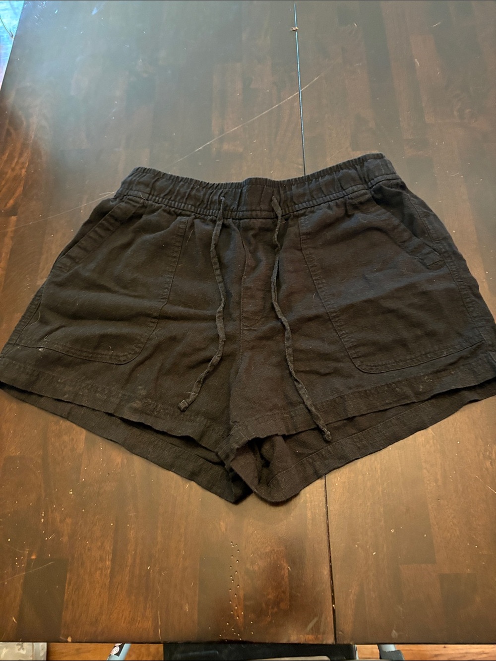 GAP Black High-Waist Drawstring Shorts